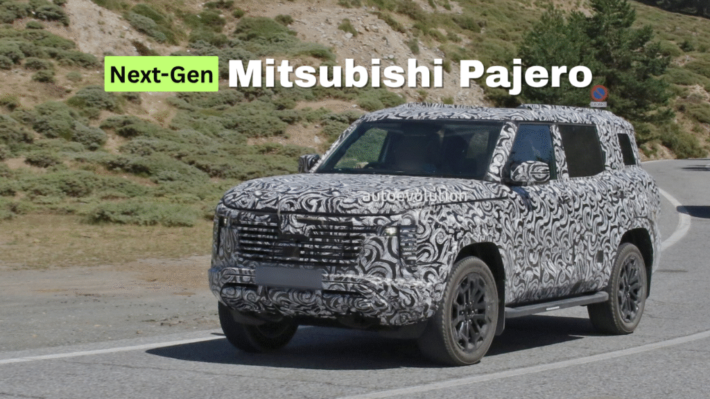 कैमुफ्लाज में लिपटी Next-Gen Mitsubishi Pajero यूरोप की सड़कों पर टेस्टिंग के दौरान