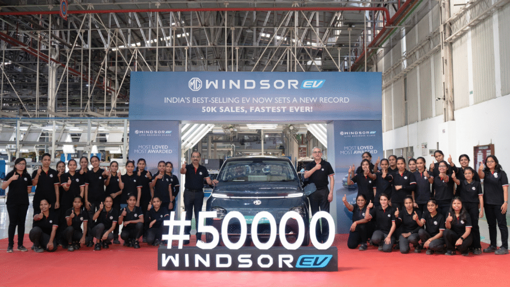 MG Windsor EV achieves 50,000 sales milestone in India