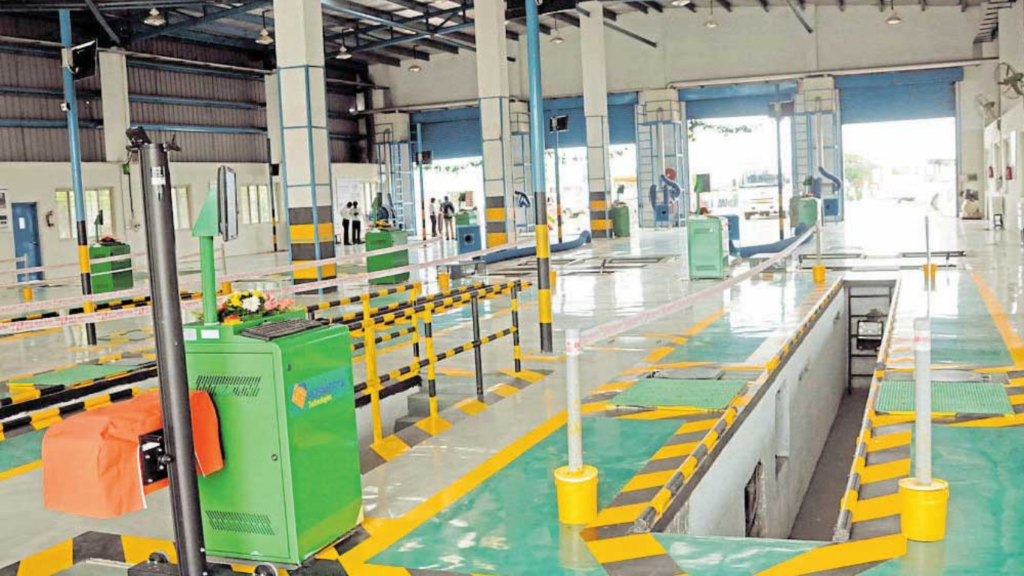 Delhi’s new automated vehicle fitness testing station