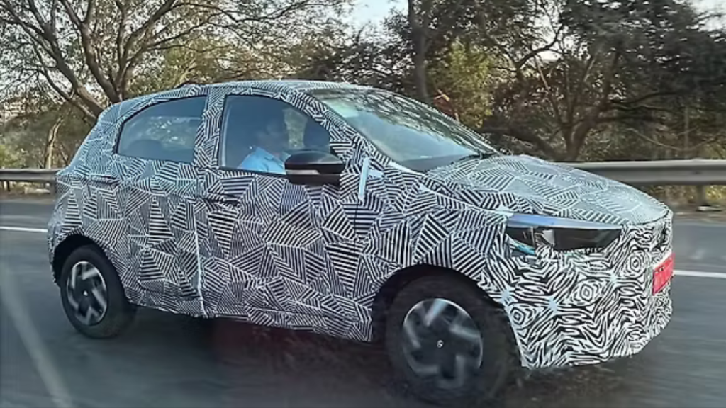 Tata Tiago EV Facelift spied testing in India with new design updates