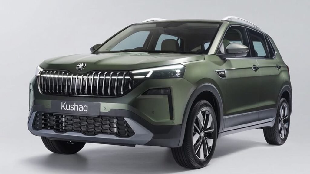 Skoda Kushaq facelift 2026 front and side view