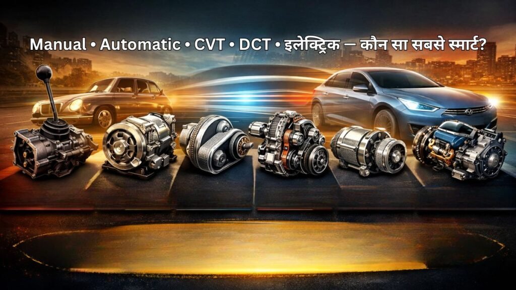 Different types of car transmission systems manual automatic CVT DCT electric