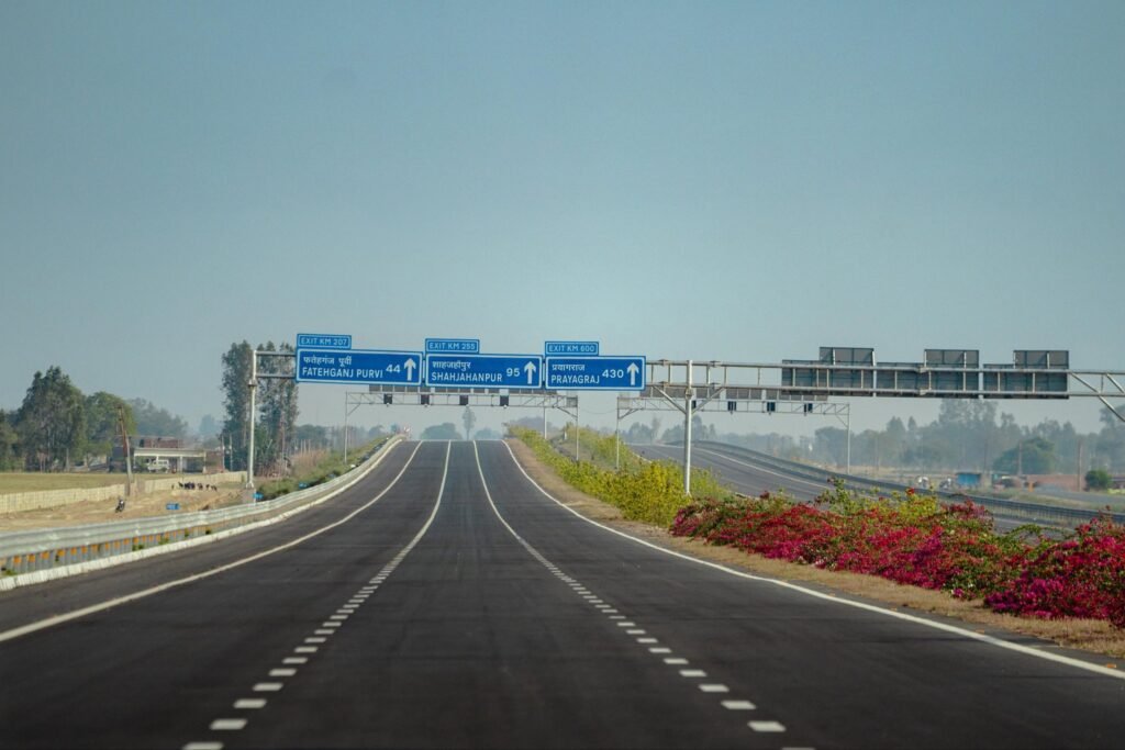 Aerial view of newly inaugurated Ganga Expressway