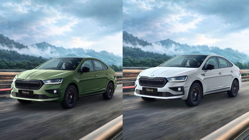 Skoda Slavia Monte Carlo in new Shimla Green and Steel Grey dual-tone colours