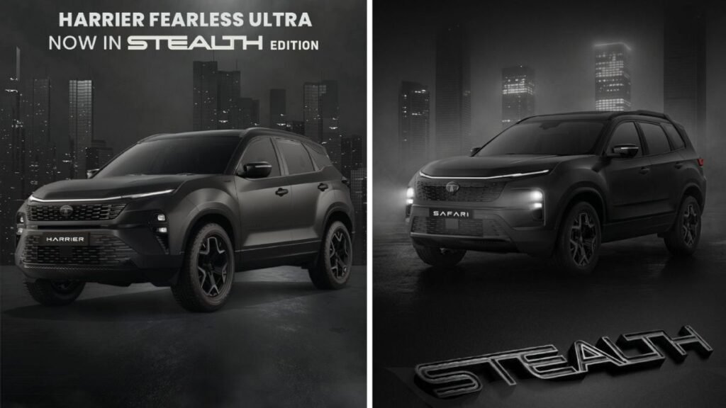 Tata Harrier Safari Stealth Edition Launch with matte black design and turbo petrol engine