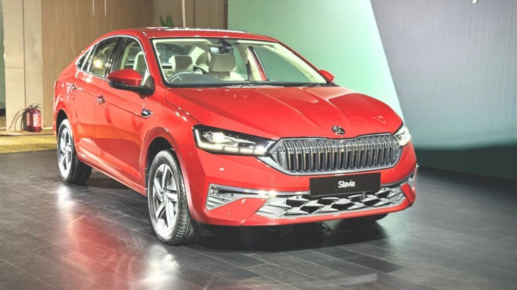 2026 Skoda Slavia Facelift front and side view with updated design