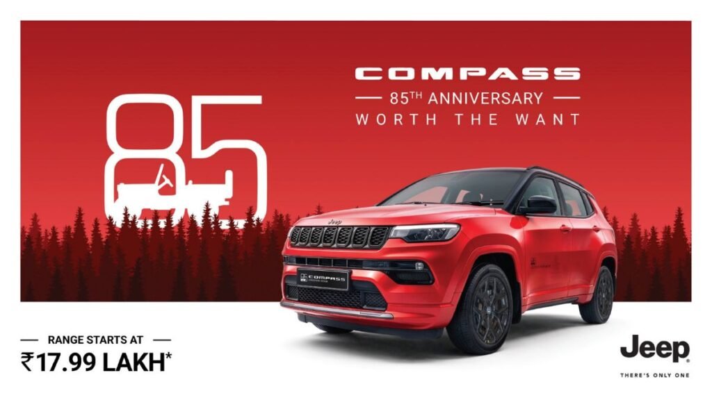 Jeep Compass 85th Anniversary Edition with gloss black alloy wheels