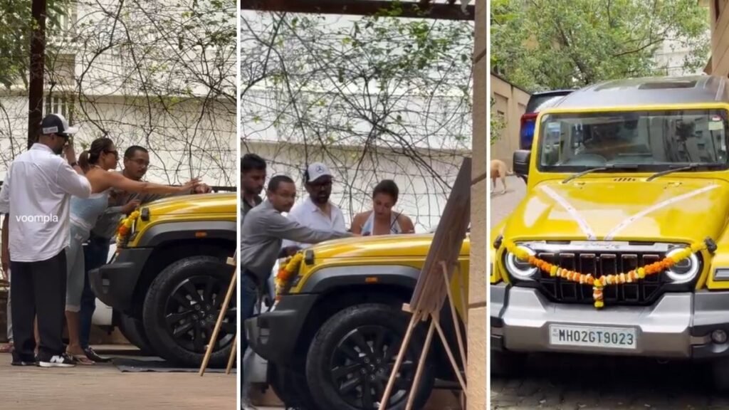 Malaika Arora New Car Mahindra Thar ROXX delivery puja
