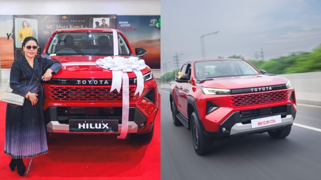 Mary Kom with Toyota Hilux Facelift