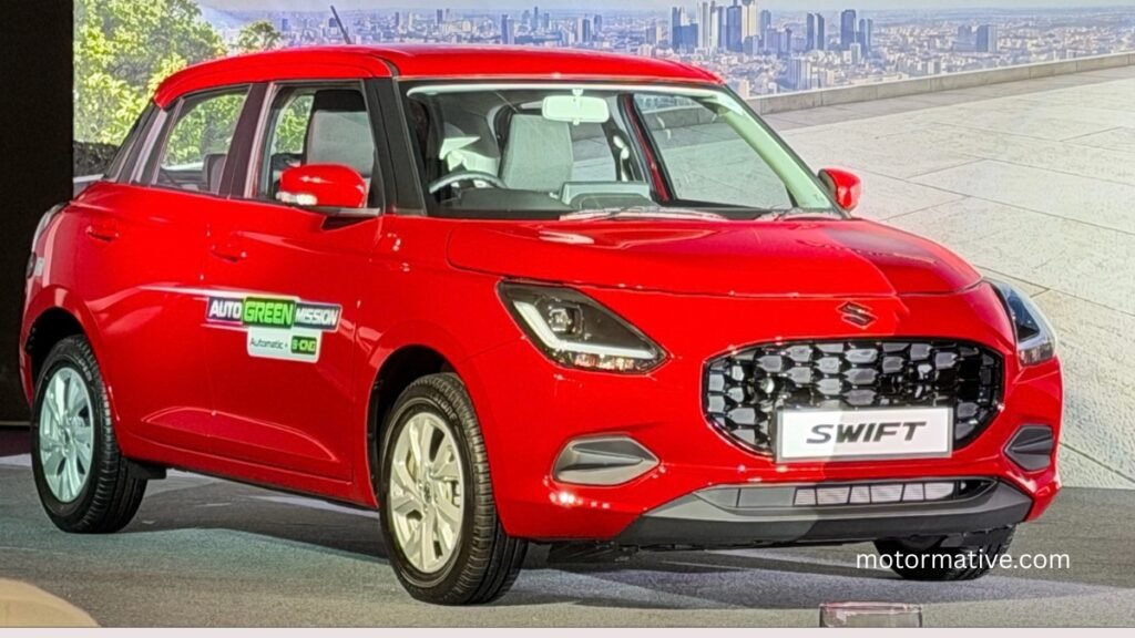 Maruti Swift CNG AMT front profile with its new CNG automatic setup