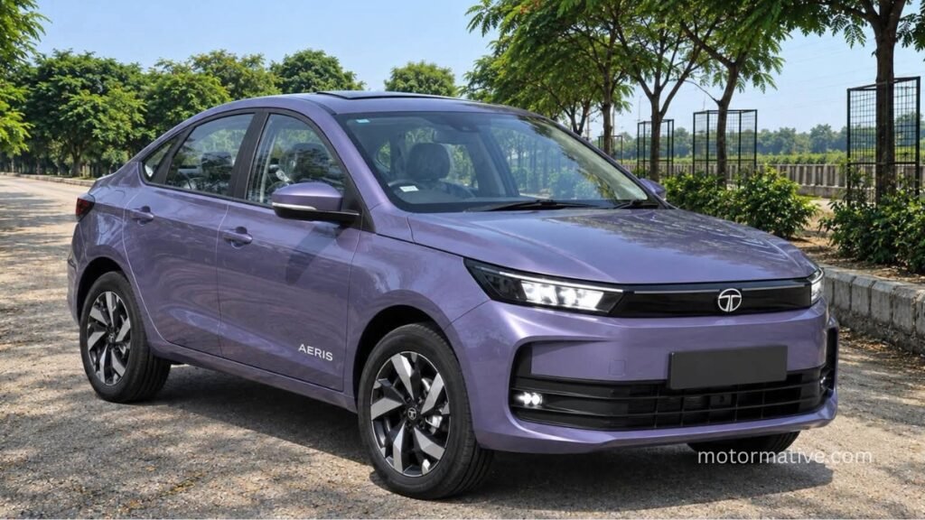Tata Aeris facelift front profile showing the updated exterior design