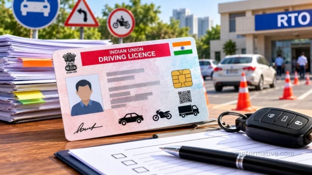 Driving licence card representing the proposed driving licence new rules in India
