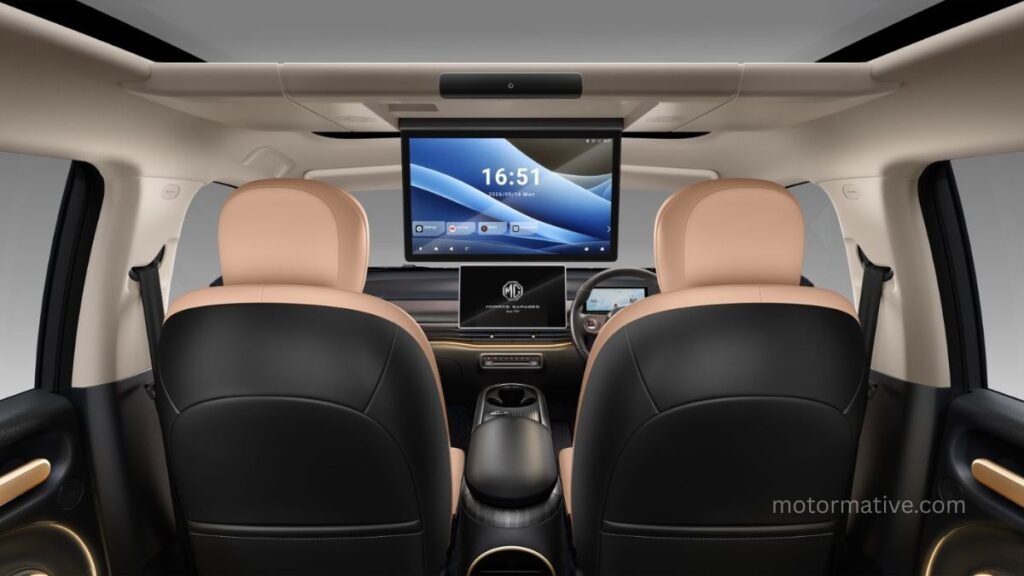 Windsor EV Indulge Edition second-row entertainment screen